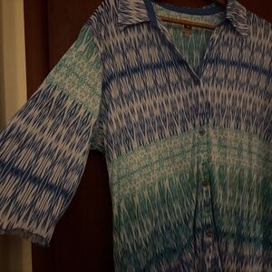 Anne Klein 1X  long shirt 3/4 sleeve